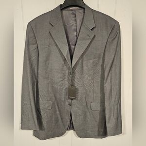 Ron Tomson LA Merino Wool Royal Diamond Sport Coat Blazer Jacket 54R Gray NWT